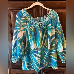 Tommy Bahama tropical print blouse size M